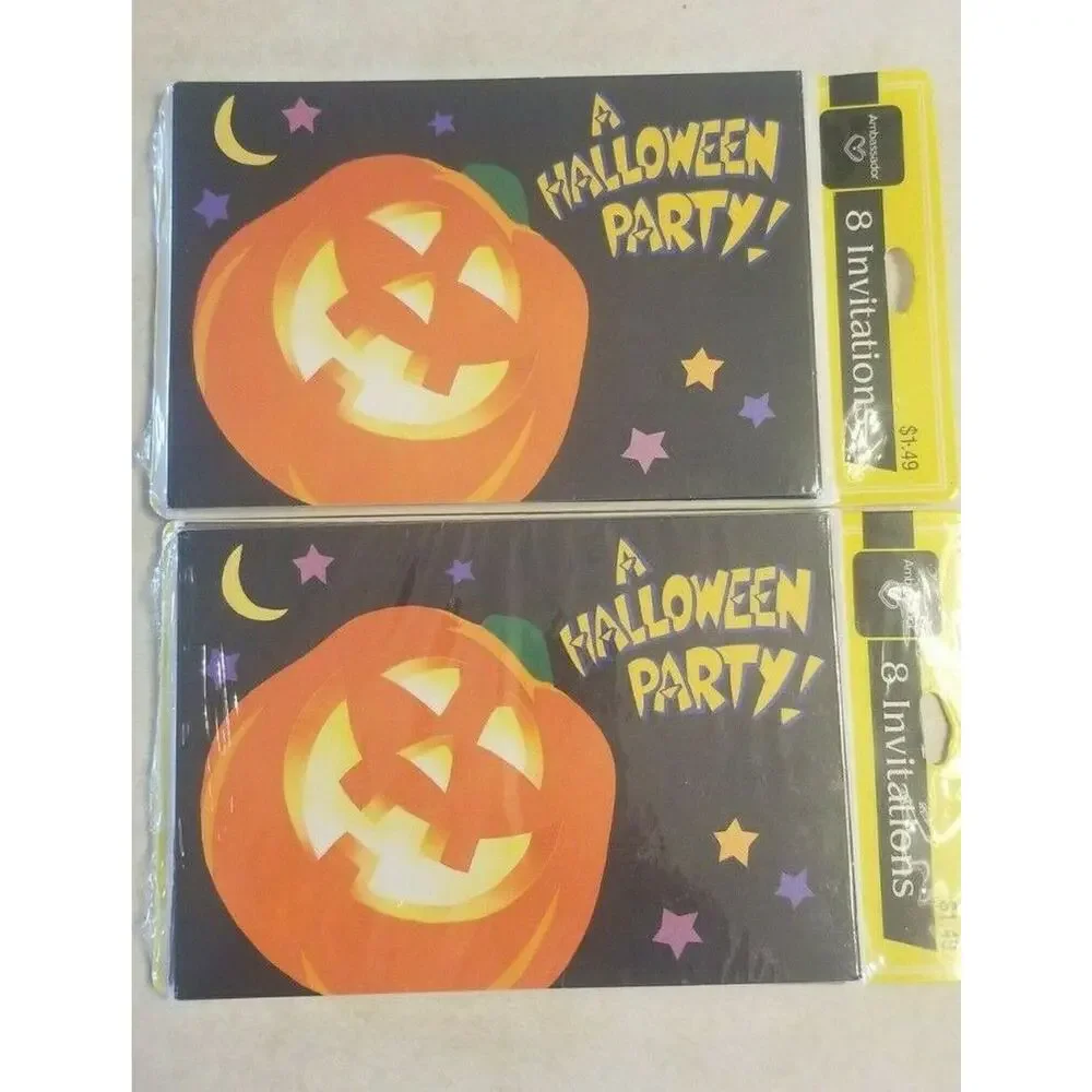 Halloween 16 Party Invitations Ambassador Hallmark Cards Jack O Lantern Pumpkin